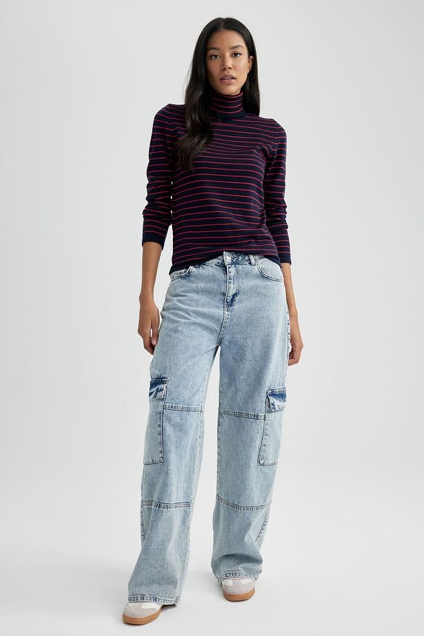 Regular Fit Balıkçı Yaka Çizgili Triko Kazak A2350ax23wn - 2
