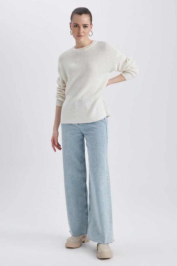 Regular Fit Bisiklet Yaka Basic Triko Kazak H6905az23wn - 2