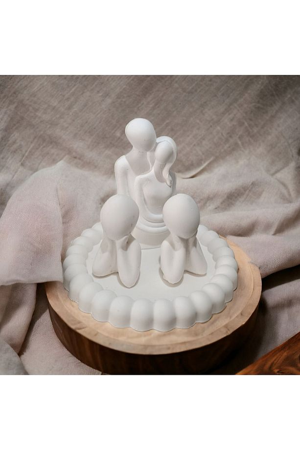 AİLE İKİ ÇOCUKLU BUBLE TABAKLI BİBLO SETİ ÇİFT 11 CM TABAK 14 CM 5 PARÇA - 3