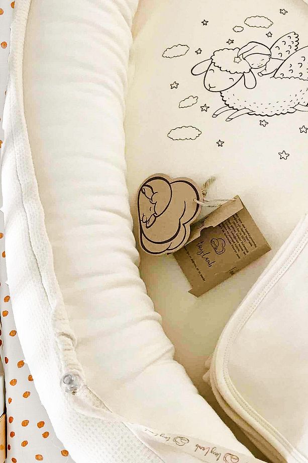 5 Parça Cocoon Unisex Seti Ultra Soft Krem Bebek Yuvası - 6