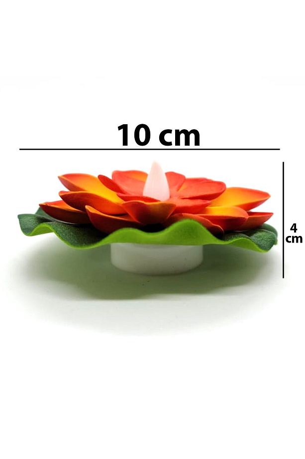 2 Paket :6'lı Suda Yüzen Ledli Nilüfer Çiçeği Suyla Çalışan Işıklı Lotus Çiçeği - 2