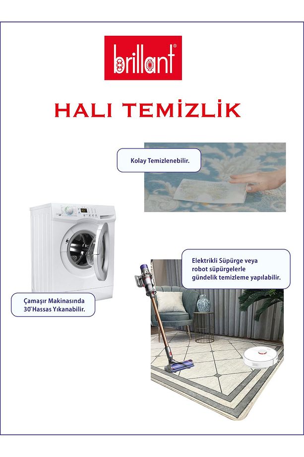 Gri Renk Yıkanabilir Mutfak Yolluk Lateks Deri Taban Halı - 2