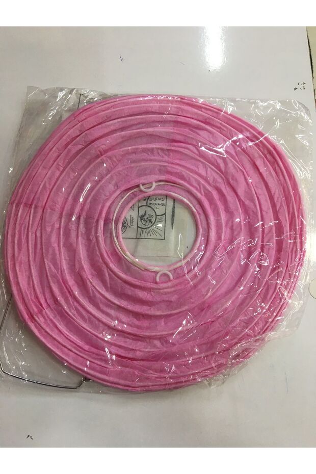 Japon Feneri Kağıt Süs 6 Adet pembe Renk 20 cm - 2