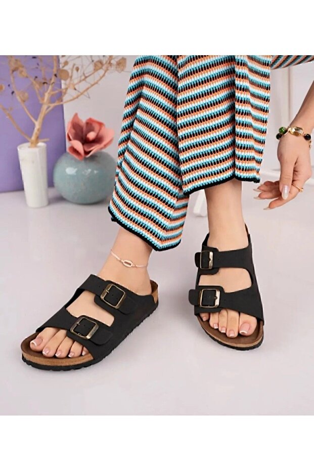 Double buckle mushor sole unisex slippers