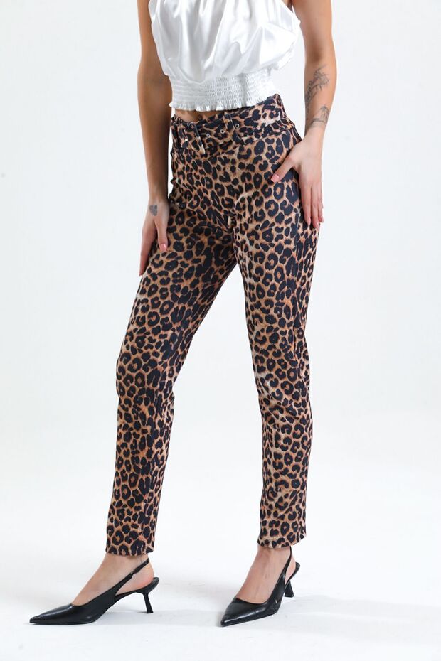 سروال رصاص بنمط الثعبان بنمط الفهد - 4