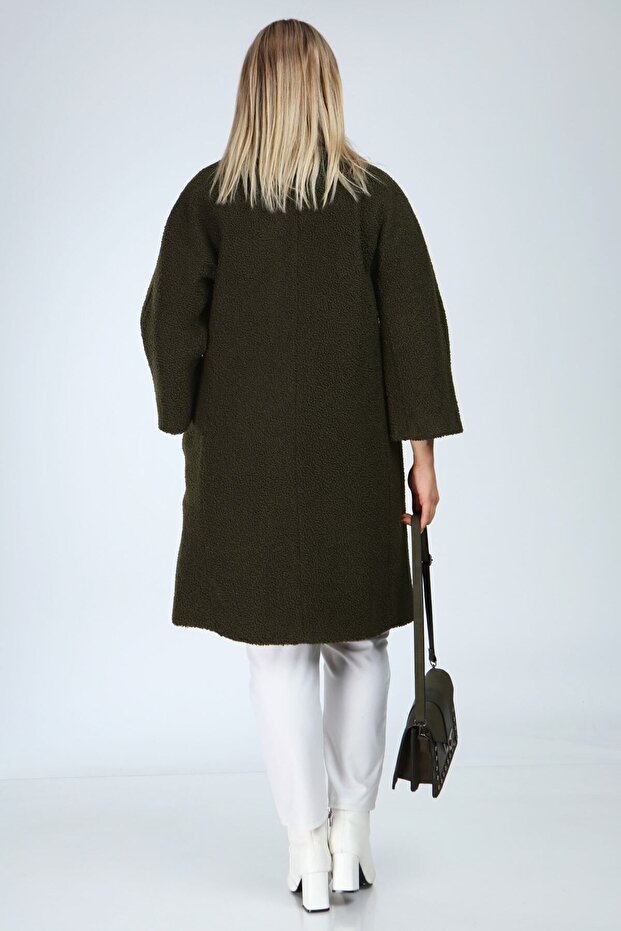 Kadın Haki Buklet Kaban - 6