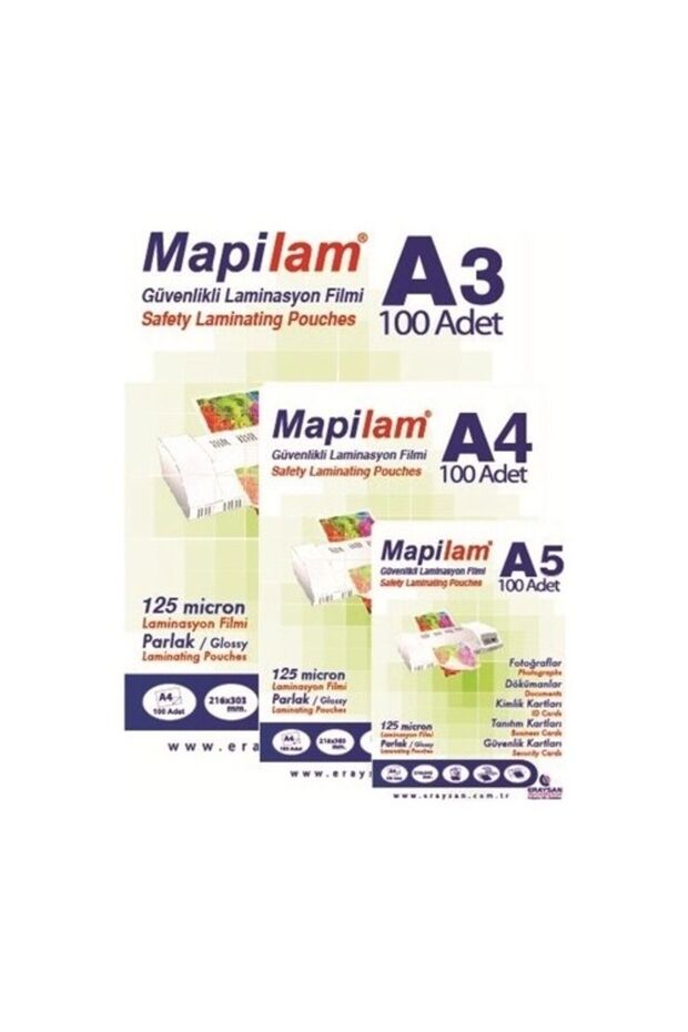 فيلم التغليف اللامع Mapilam A5 100-Piece 12Mic 154X216