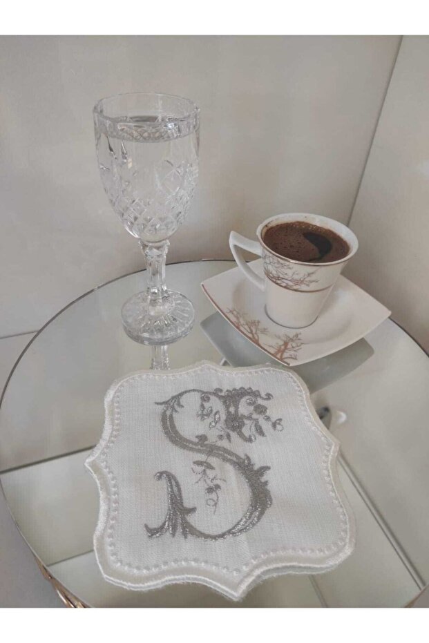 Letter Cocktail Napkin Silver "s" Letter Single