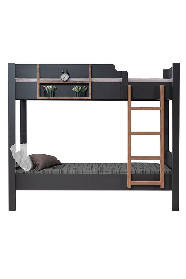 Ranza, Asya Ayrılabilir 2li Ranza, Antrasit- Ceviz 2 Adet Comfort Yatak - 3