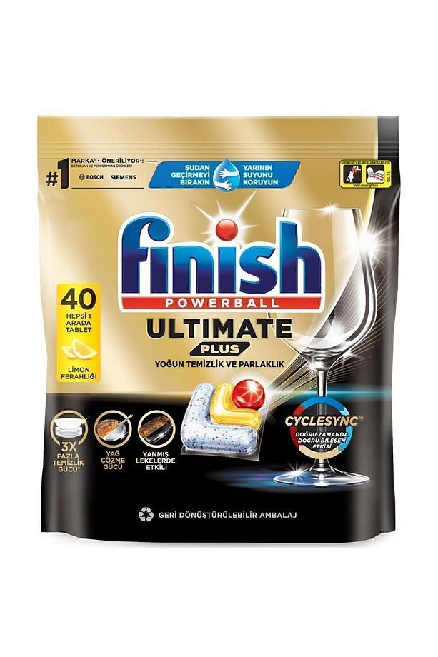Ultimate Plus Hepsi Bir Arada Bulaşık Makinesi Deterjanı Kapsül Tablet Limon 40 Adet - 2
