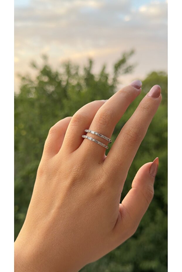 Double Row Stone Adjustable Ring - 2