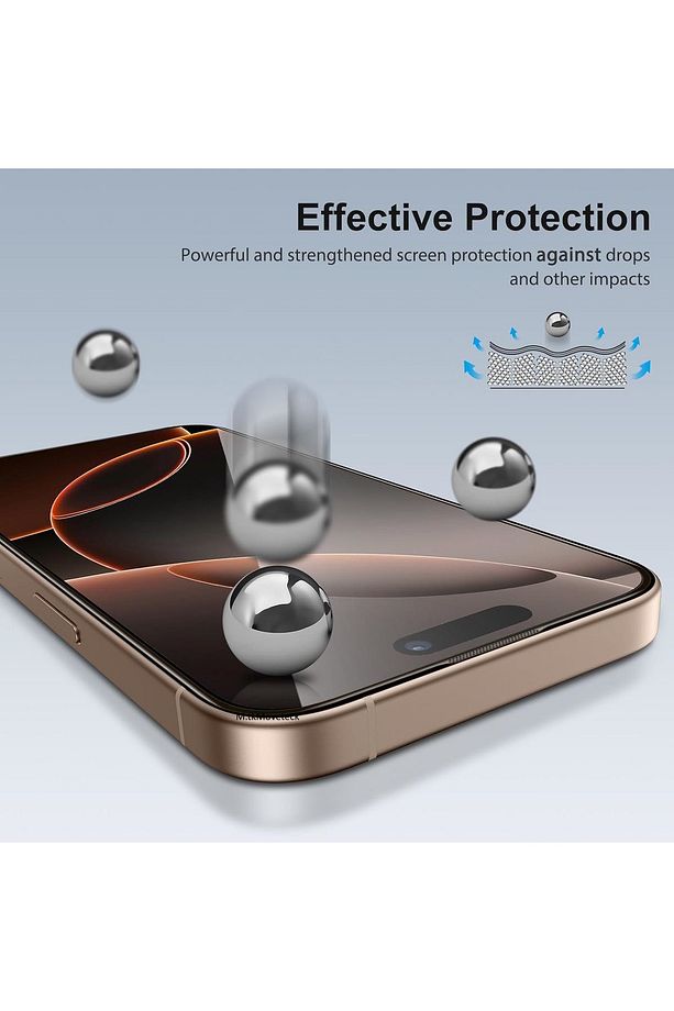 İphone 16 Pro Max Uyumlu Ekran Koruyucu Cam Uygulama Aparatlı Kit Kolay Kurulum Destekli Tam Kaplar - 2