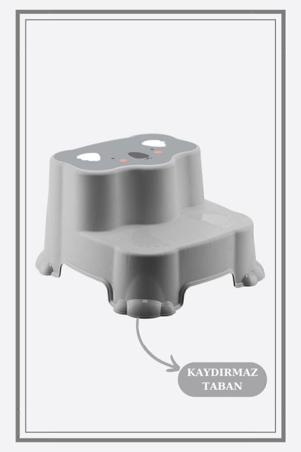 Çocuklar Için Tuvalet Eğitim Seti- Kaydırmaz Basamak& Kulplu Klozet Adaptörü - 3