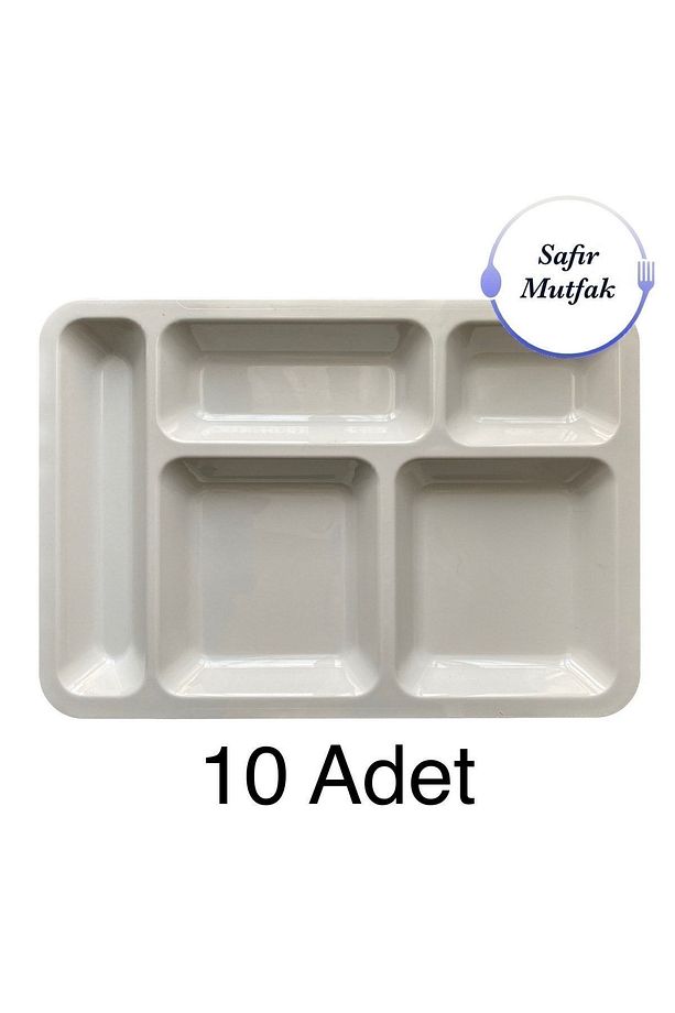 10 Adet 5 Gözlü Beyaz Tabldot Tabak, Tabilot, Tabildot - 1