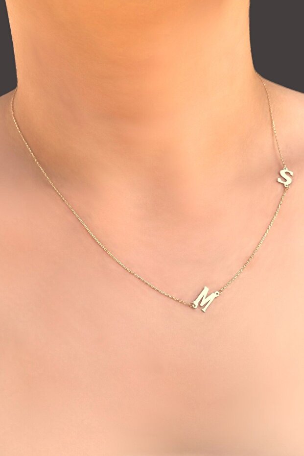 Çift Harfli Altın Kolye - 2