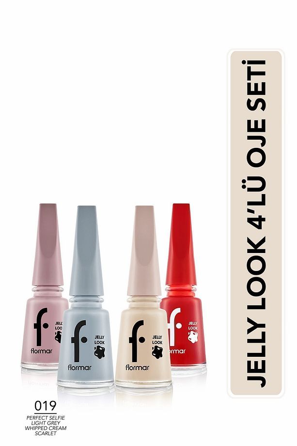 Jelly Look 4'lü Jel Görünümlü Oje Seti - 1
