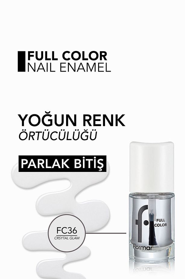Yoğun Pigmentli Parlak Oje (ŞEFFAF) - Full Color Nail Enamel - Fc36 Crystal Glam - 8690604313266 - 6