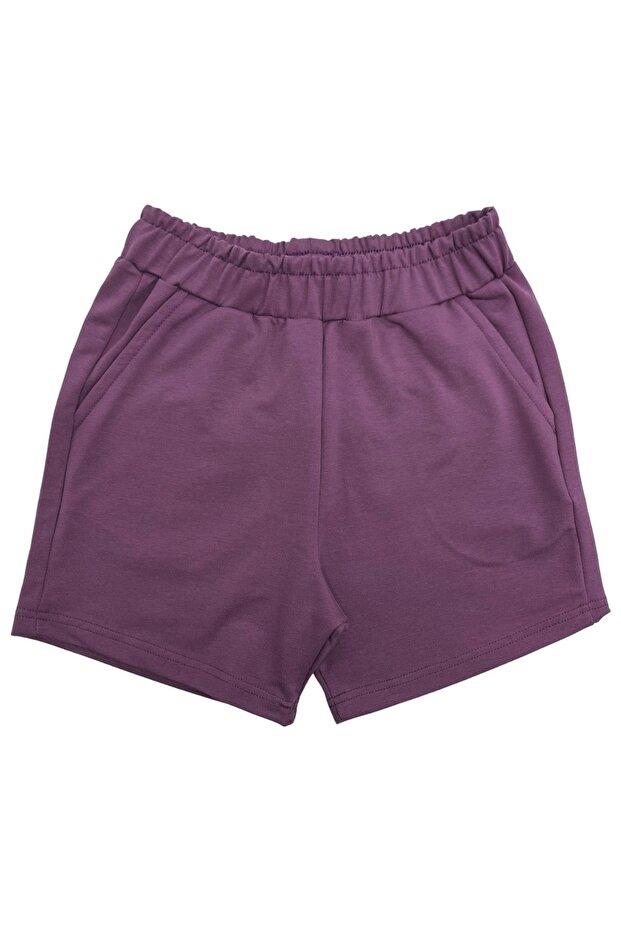 Devojčice, šortsevi u boji šljive - 1