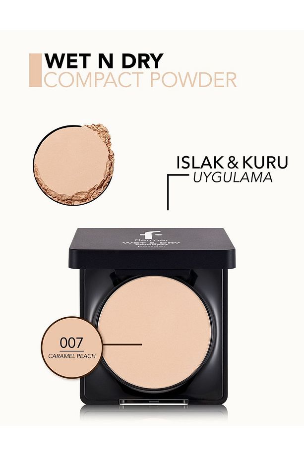 Islak-Kuru Kremsi Pudra - Wet&Dry Compact Powder - 007 Caramel Peach - 8682536053730 - 4