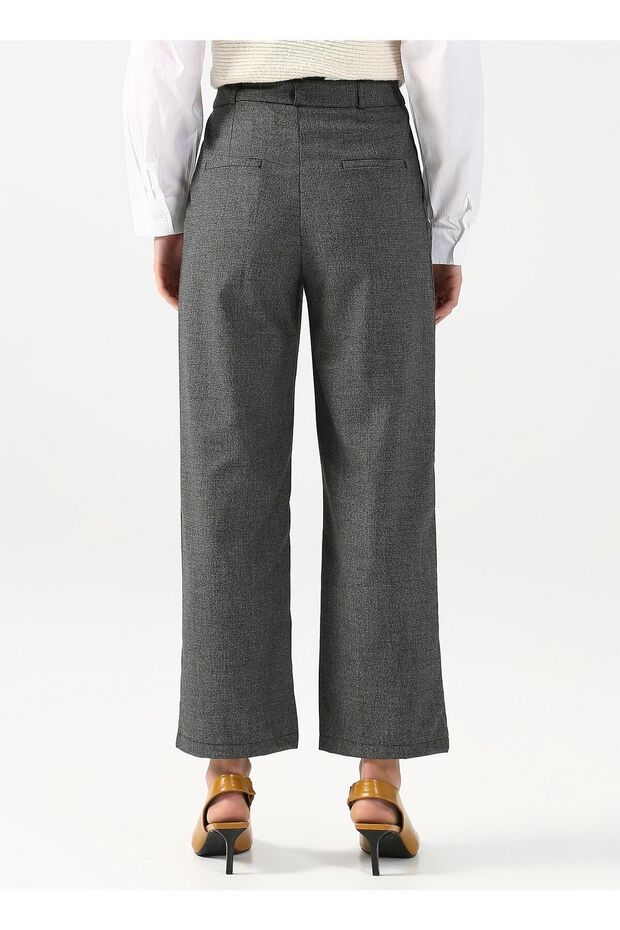 Normal Bel Basic Antrasit Kadın Pantolon Lotus - 4