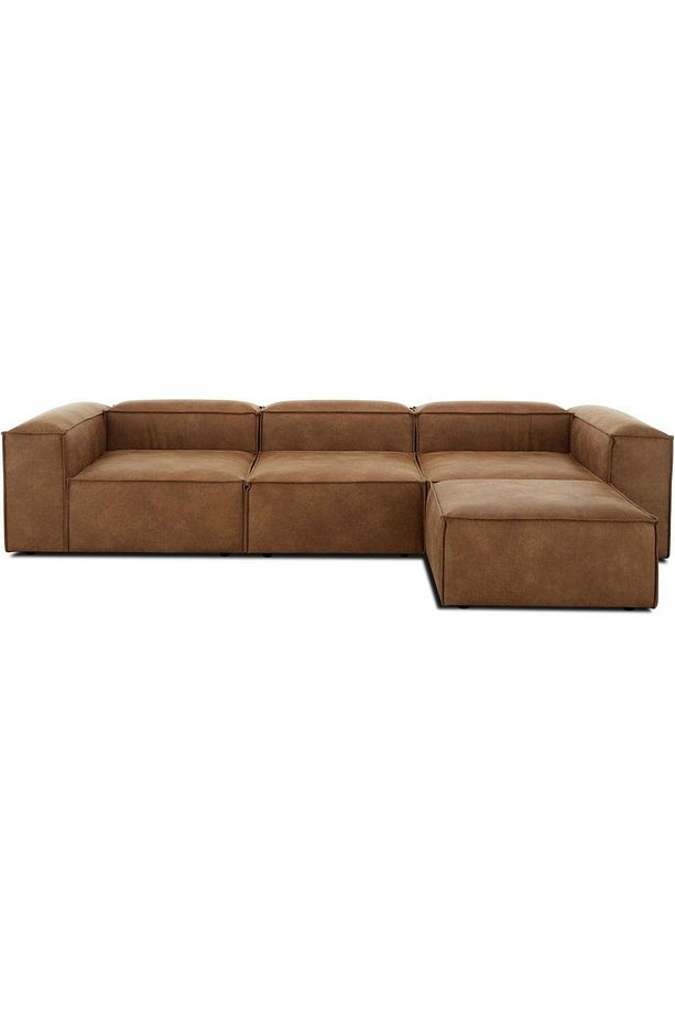 Mode Soft Köşe Koltuk Takımı 4 Modül Kahve Renk Nubuk Kumaş Işbir Sünger (DAİRENİZE TESLİM) - 3