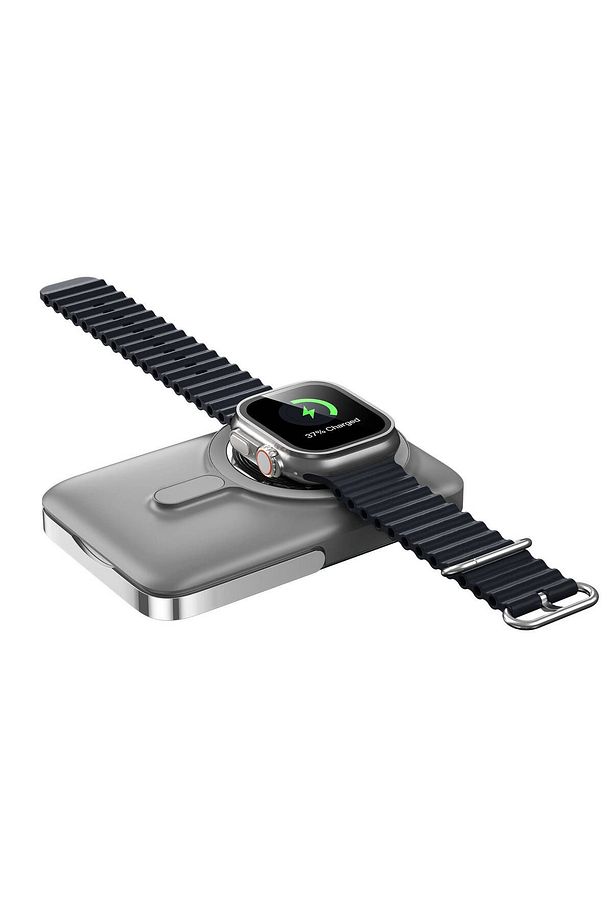 Led Ekranlı Magsafe Powerbank Wiwu Wi-P018 Elite Serisi Wireless Kablosuz Şarj 15W 10000mAh Gri - 3