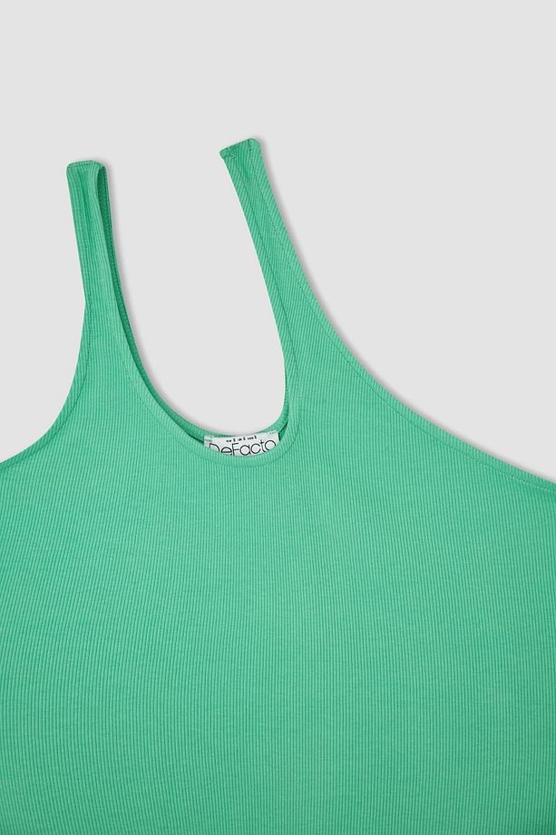 Coool Bodycon Tek Omuzlu Kaşkorse Basic Düz Mini Elbise Y7766az22hs - 6