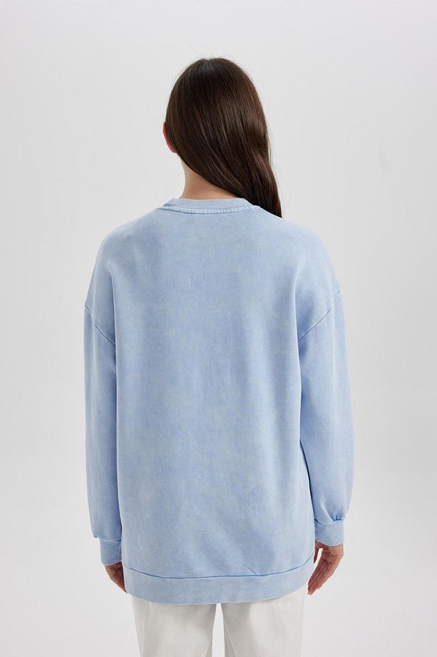 Regular Fit Bisiklet Yaka Baskılı Basic Sweatshirt Tunik B3592ax23wn - 8