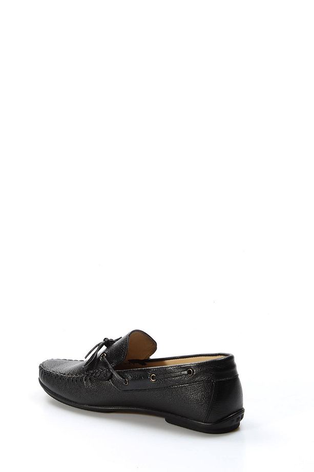 Tugerdi Siyah Hakiki Deri Kauçuk Taban Erkek Loafer Babet Ayakkabı TG0962813412 - 2