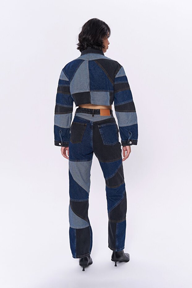 Kadın patch detaylı denim ceket - 5