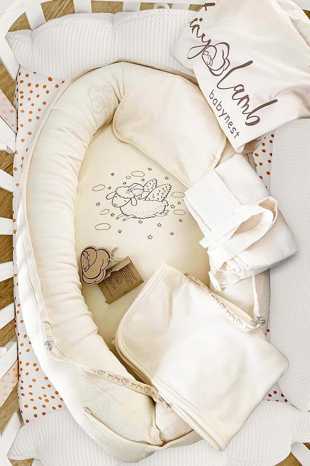5 Parça Cocoon Unisex Seti Ultra Soft Krem Bebek Yuvası - 3