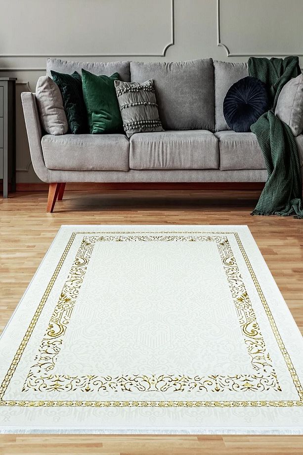 Hare Krem Modern Oturma Odası Ve Salon Halısı (5089) - 7