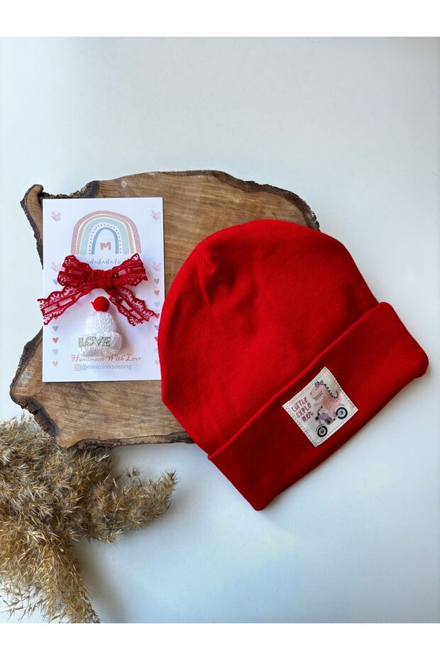 2-Piece Buckle and Beret Girl's Camisole Children's Beret Hat