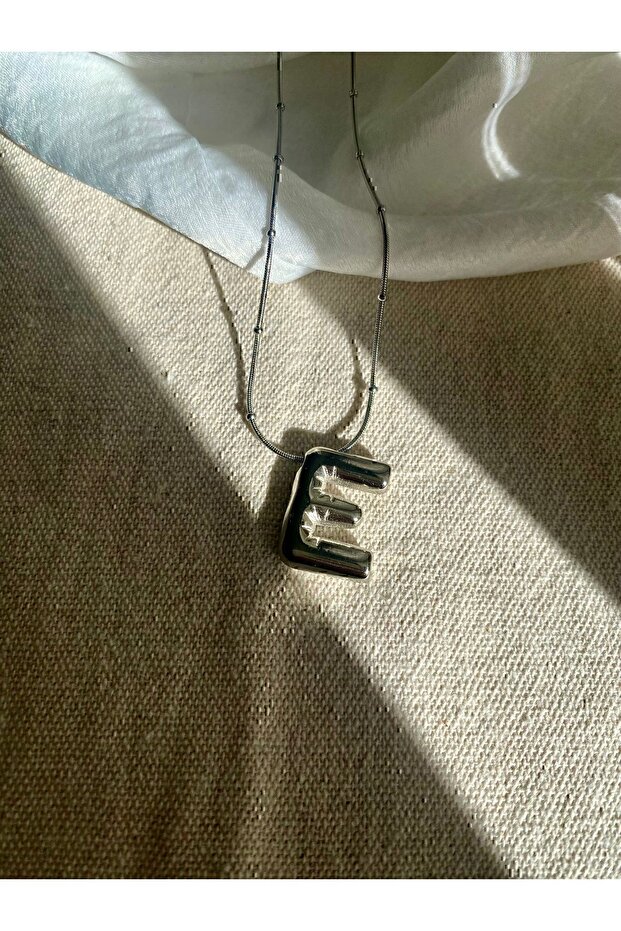 E Balon Çelik Harf Kolye - 2