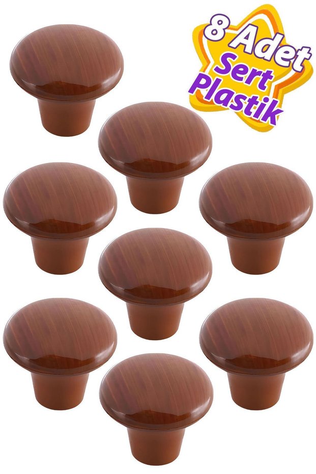 8 Pieces of Hard Plastic Mushroom - Handle Walnut Cabinet Furniture, Drawer Door