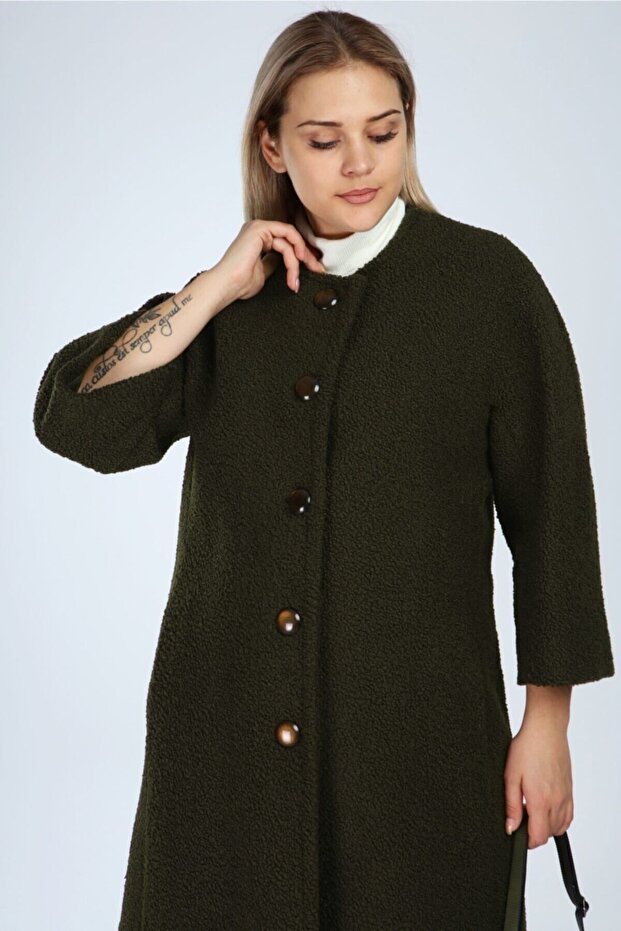 Kadın Haki Buklet Kaban - 1