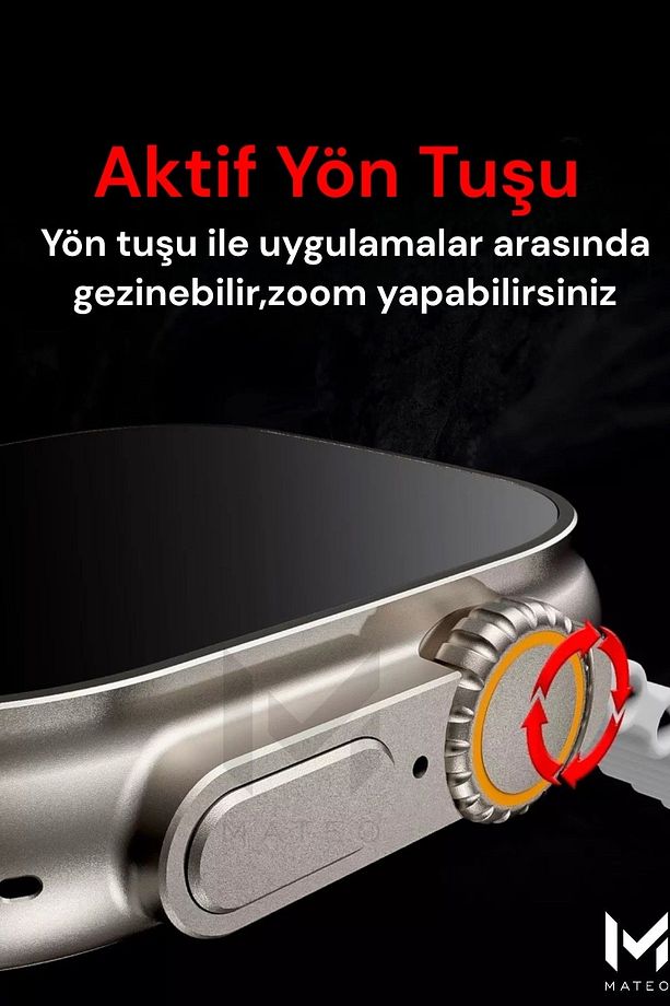 Akıllı Saat Watch 8 Ultra T900 49mm ios/android Destekli Arama Özeliği+ P9 Bluetooth KULAKLIK - 6