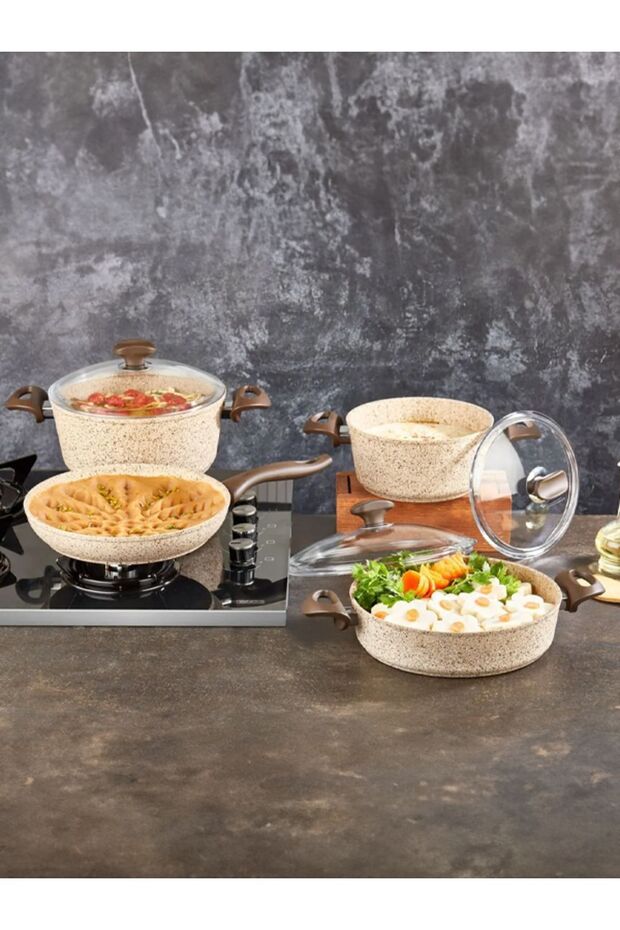 Creamy Granit 7 Parça Tencere Seti - 1