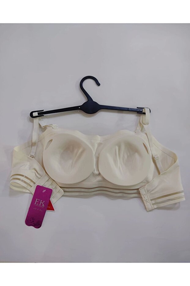 Laser Cut Strapless Ecru Bra - 3