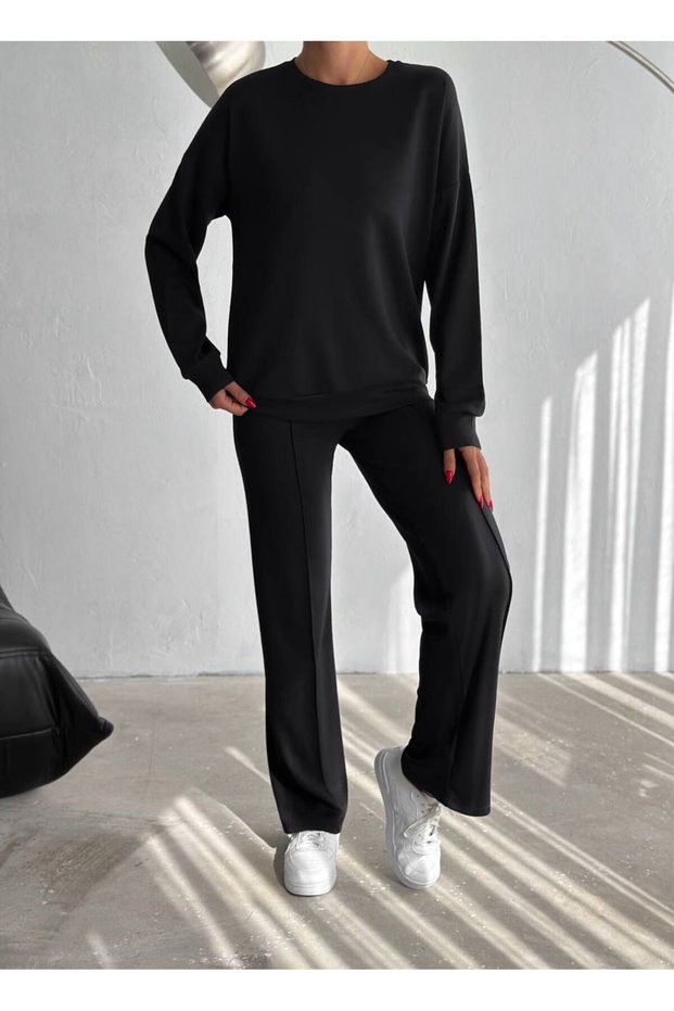 Modal Fabric Trousers and Sweatshirt Set
