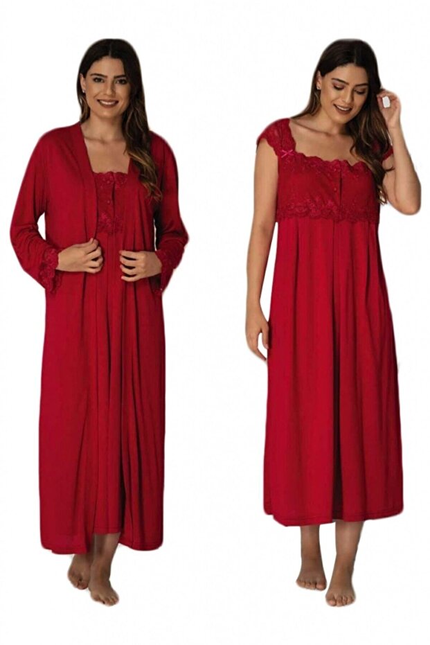 Effort Cherry Maternity Nightgown with Dressing Gown 2302