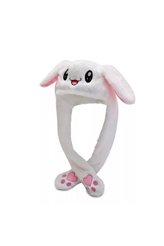قبعة أرنب قطيفة مع آذان متحركة - 5