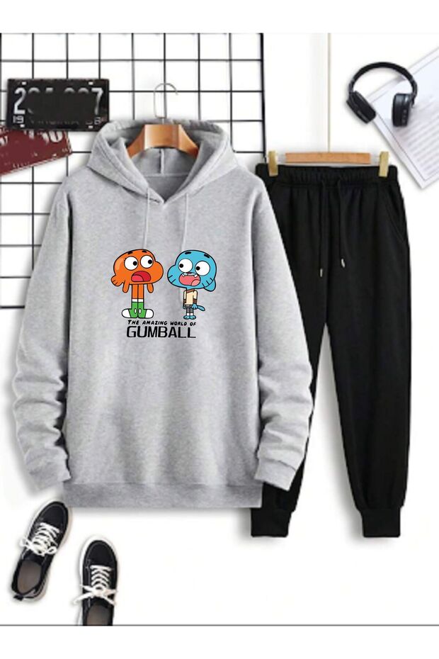 طقم بدلة رياضية مطبوعة من KAPSONLU UNISEX GUMBALL