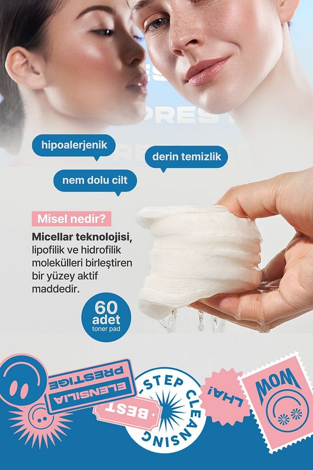 Misel Temizleme Pedi Elensilia Water to Foam Cleansing Pad 60 Adet - 5