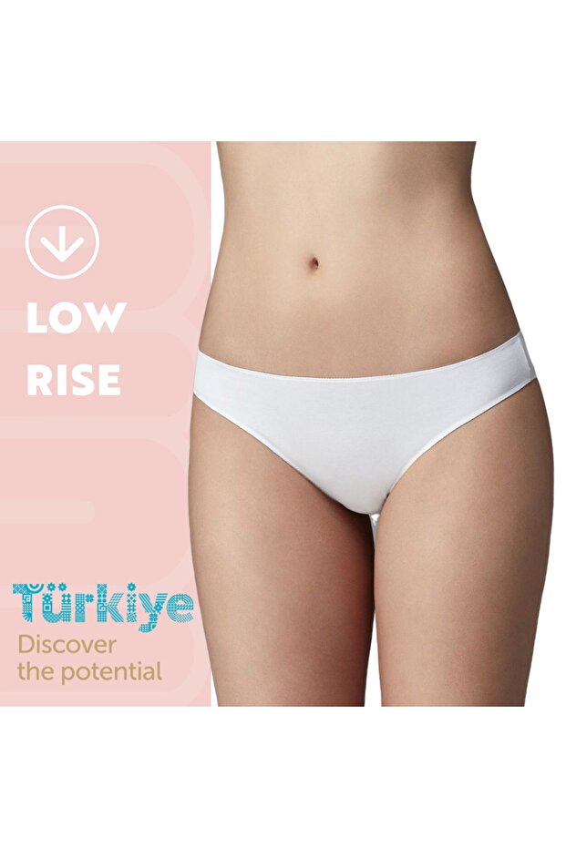 Bikinislips Damen Unterhosen aus Baumwolle 3er Pack Basic Slips - 3