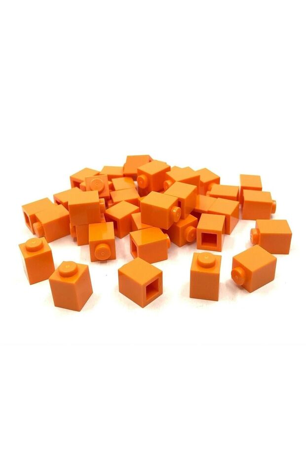 Orange Brick Accessories - Custom Moc Creator Brick 1 X 1 - 8 Pcs