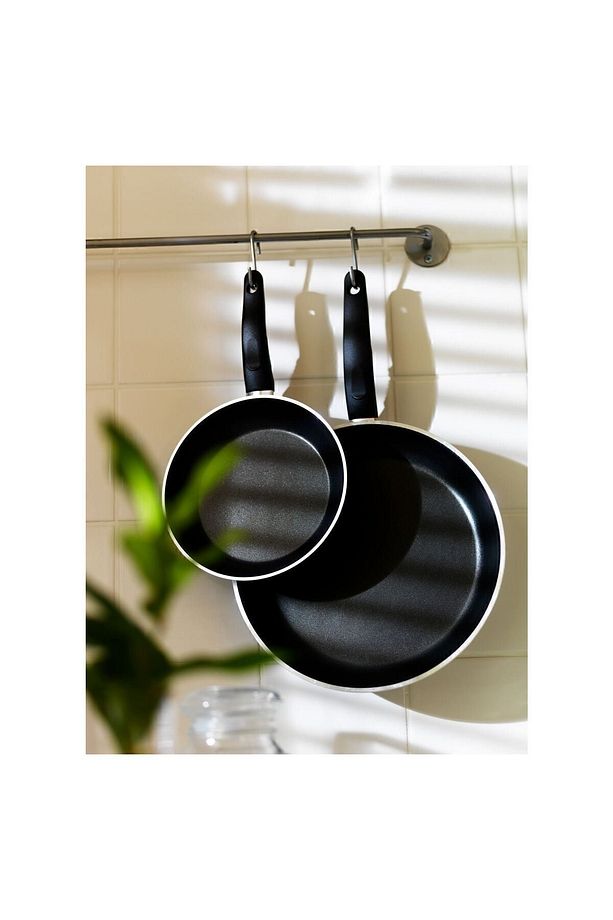 2 Adet Siyah Teflon Kaplama Kızartma Tavası 20 cm ve 26 cm 2 li Set - 1