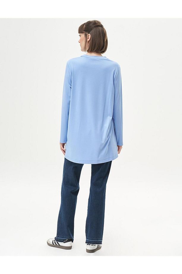 Logolu Örme Sweatshirt Havacı Mavi - 6
