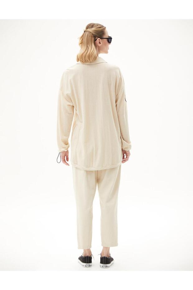 Nakışlı Sweatshirt Krem - 6