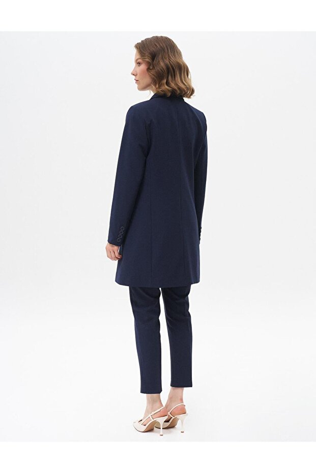 Basic Blazer Ceket Lacivert - 3